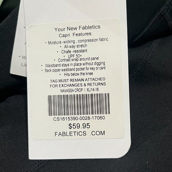 Fabletics Navassa Cropped Mid Rise Leggings Black Neon - Picture 8 of 9